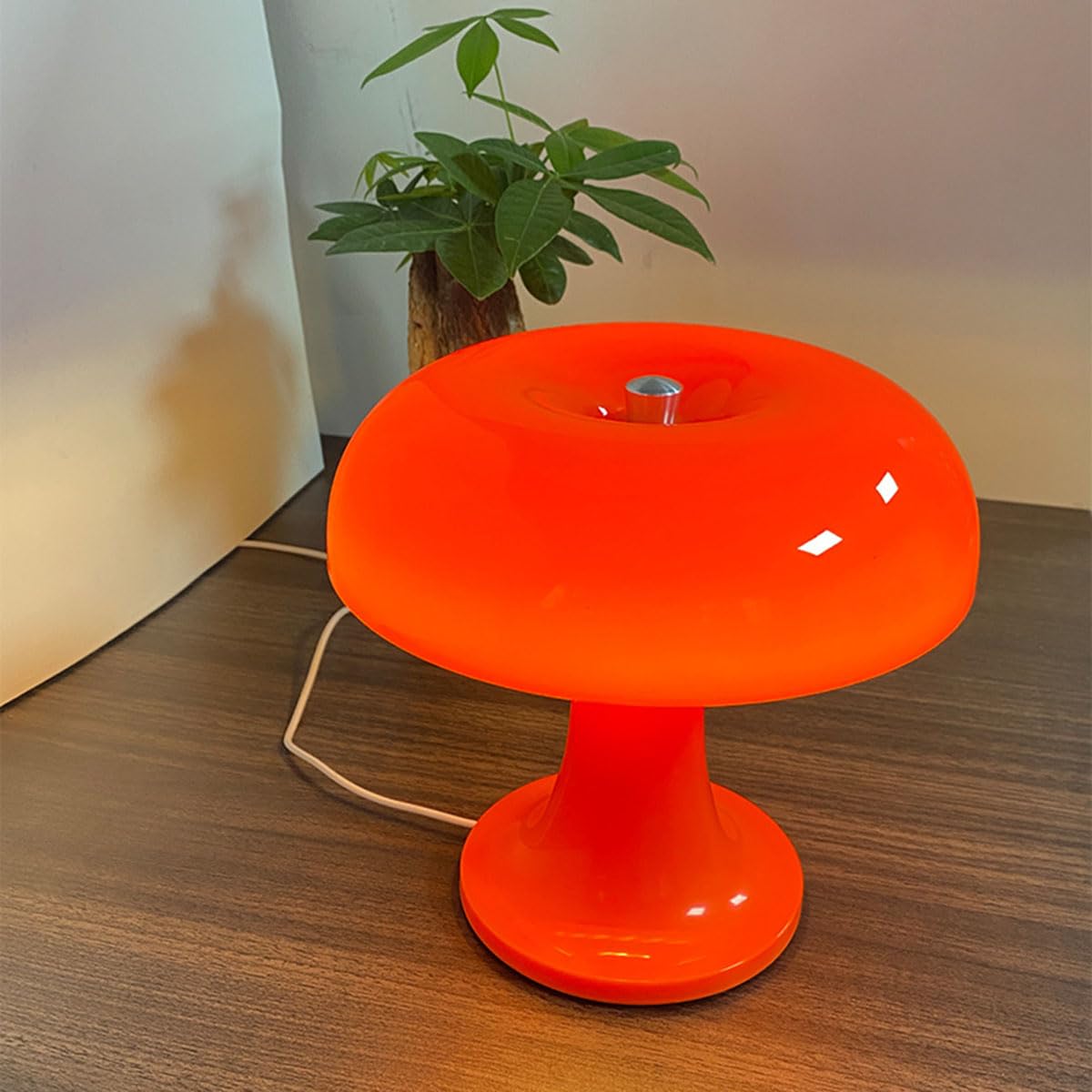 Lampe de Table Champignon LED Avec Câble Interrupteur Lumière Champignon Intérieur Variable Lit de Table Orange Lampe de Nuit Décorative Moderne Mushroom Lamp Prise USB 3 niveaux luminosité Lampe