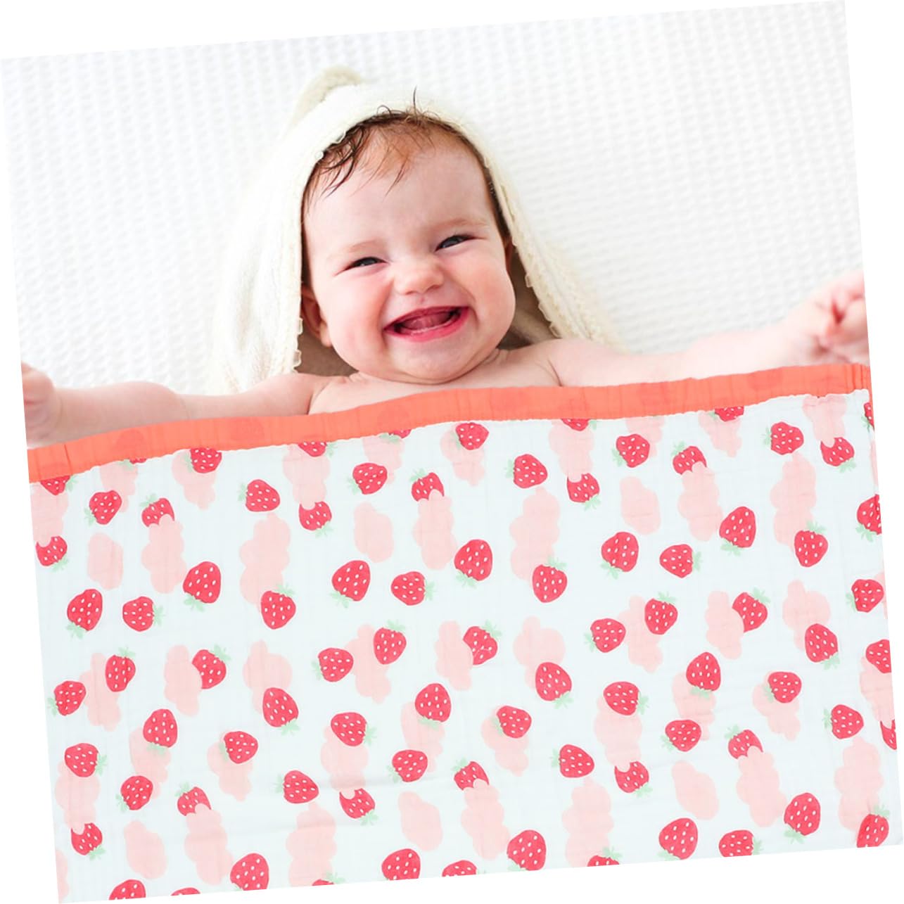 Coperta da Bagno per Neonati in Cotone, Morbida e Assorbente, Stampe Cartone, 100% Versatile per Bagnetto e Fascia
