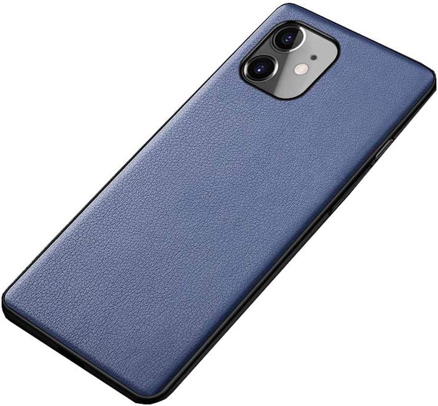 Étui iPhone 11 Pro Max bleu : housse en cuir véritable antichoc ultra fine