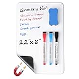 Small Magnetic Dry Erase Board Sheet for Refrigerator, Fridge Whiteboard for Kitchen, 12