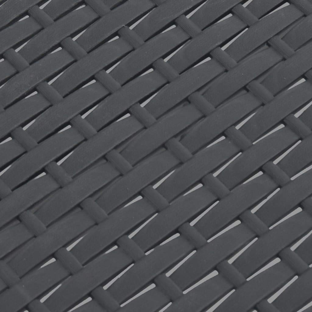 vidaXL Table de Jardin Meuble de Patio Table de Terrasse Table d'Extérieur Meuble de Jardin Arrière-Cour Balcon Anthracite 58x58x41 cm PP Rotin