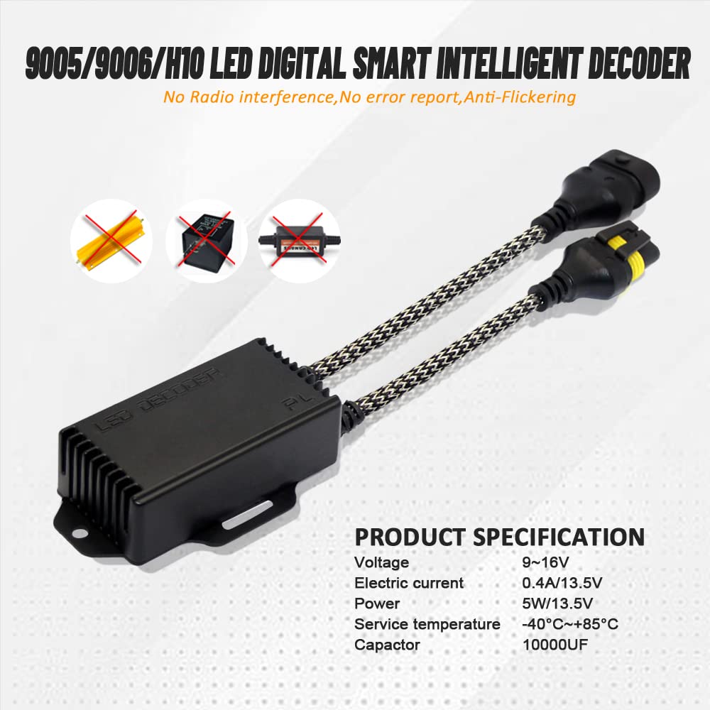 D-Lumina Żarówka LED 9012/9005/9006/H10 z rezystorem dekoderem Canbus