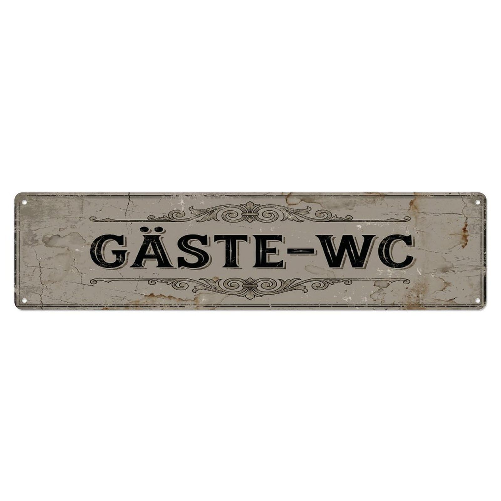 Weathered Elegant Brewery Washroom Toilet(WC) Door Metal Tin Sign Plaque Wall Decor for Cafe, Club Bar, Office, Home Garden Metal Poster 4x16Inch