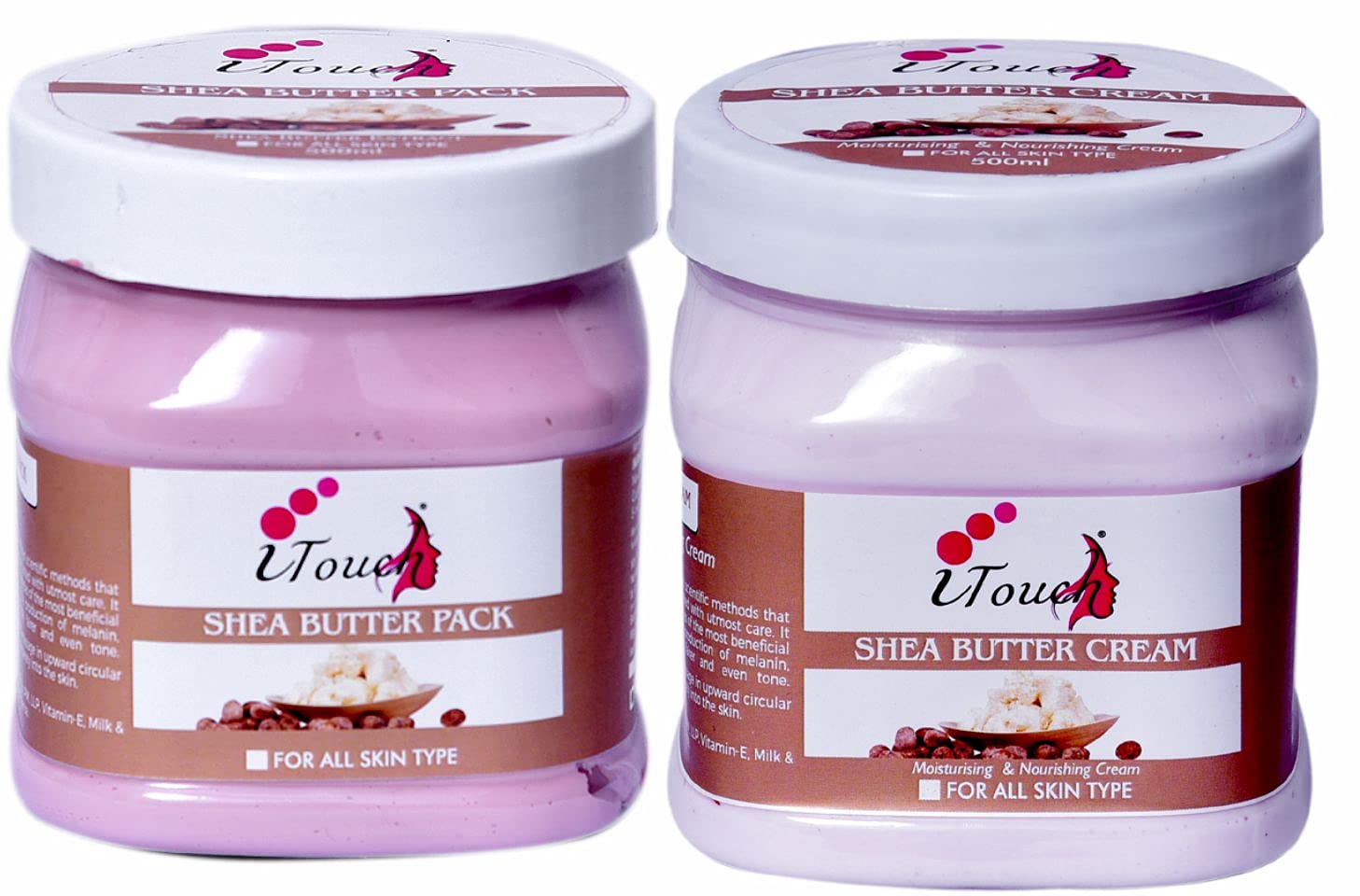 I TOUCH HERBAL Shea Butter Pack 500 Ml + Shea Butter Cream 500 Ml ( Pack Of 2 x 500 ml )