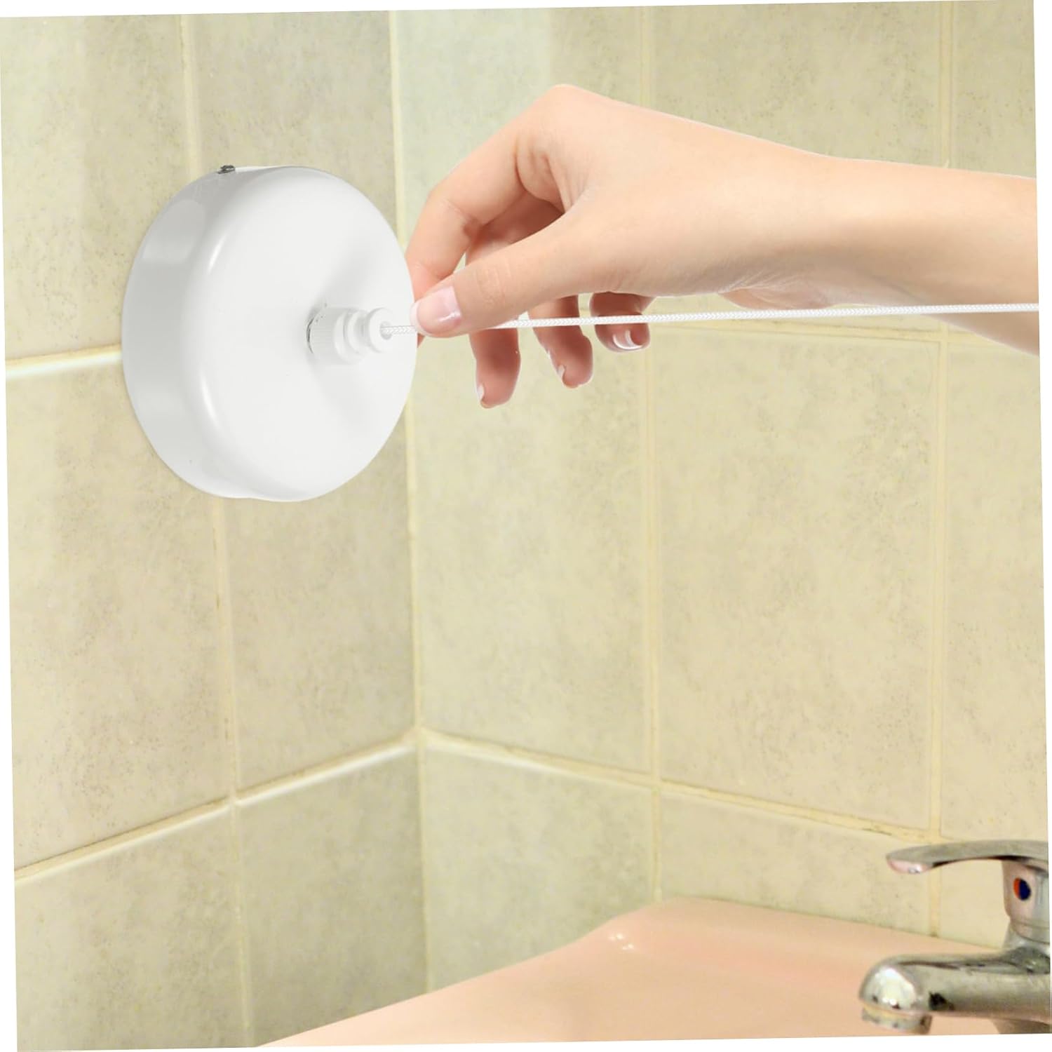 OUNONA Laundry Line Retractable Space Saving Wall Mounted Travel Clothesline Drying Rope Suitable for Home Camping