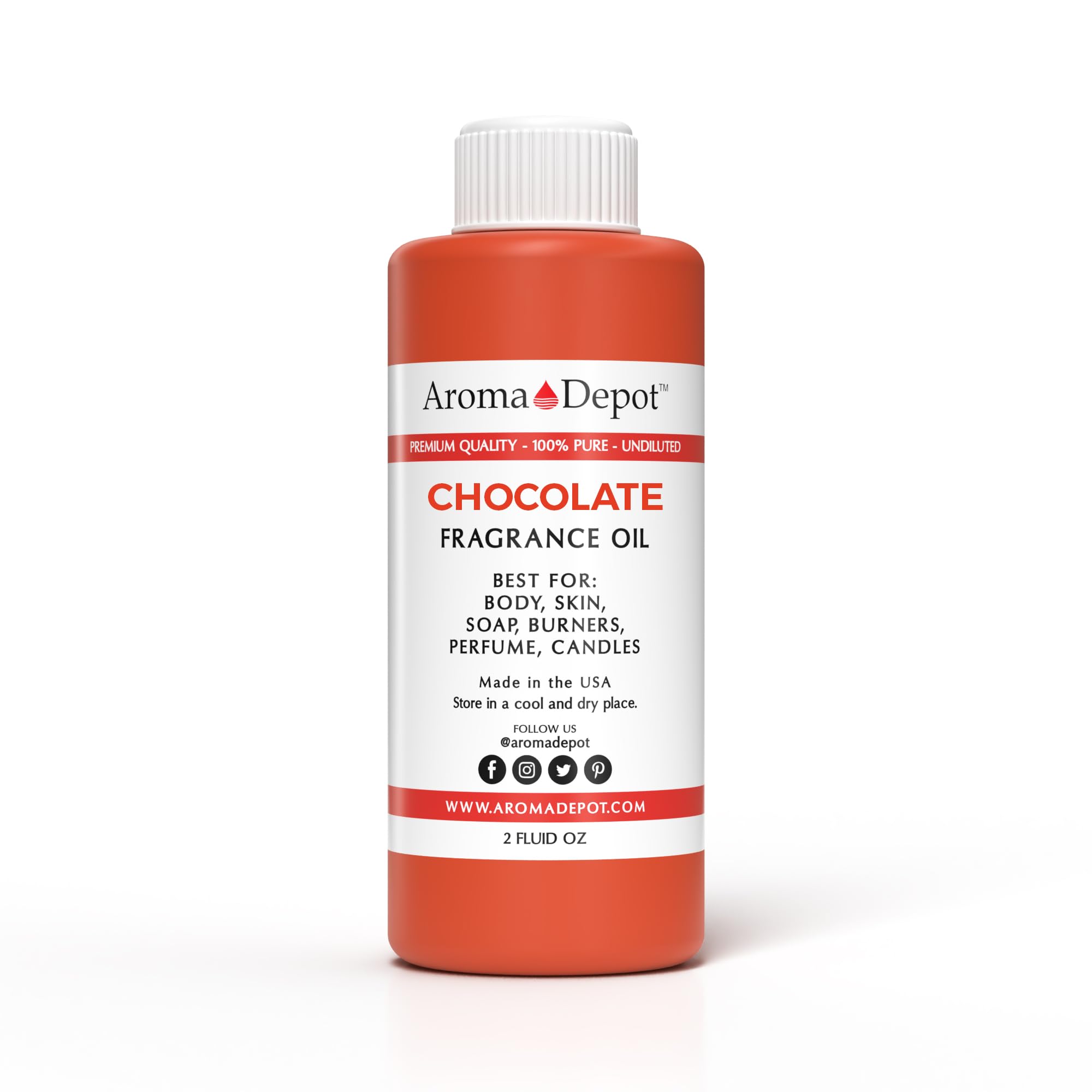 Aroma Depot Chocolate 2 oz. Fragrance Oil Perfume Skin Oil, Scented, is Great for Candles, Bath Bombs, Body Butters, Creams &amp; Lotions. Few Drops in The Diffuser, Burners, or Warmers.