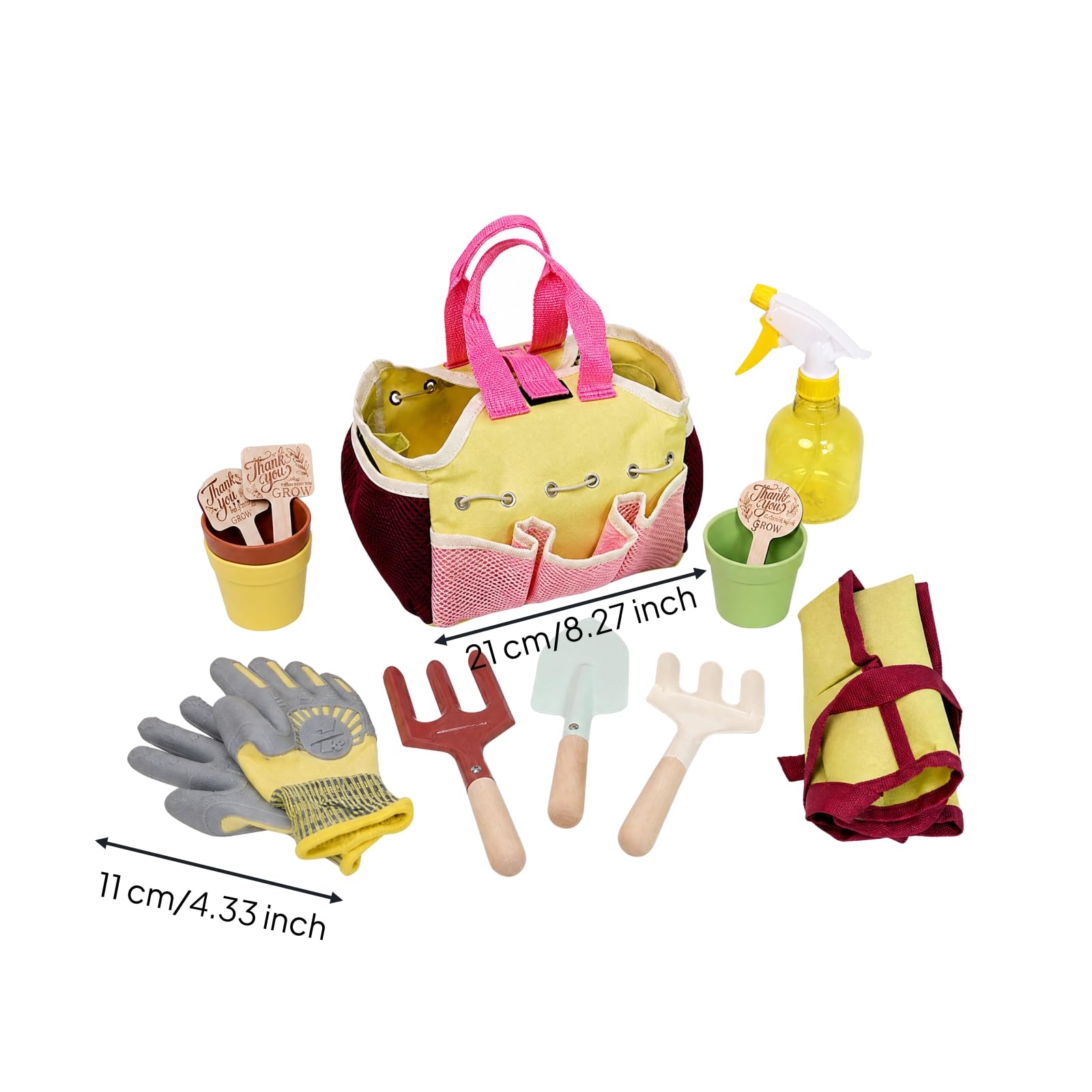 Kit di attività di Giardinaggio per Bambini con Borsa Portaoggetti Educativo Kit Attrezzi Giardino Bambini Sicuro per Casa