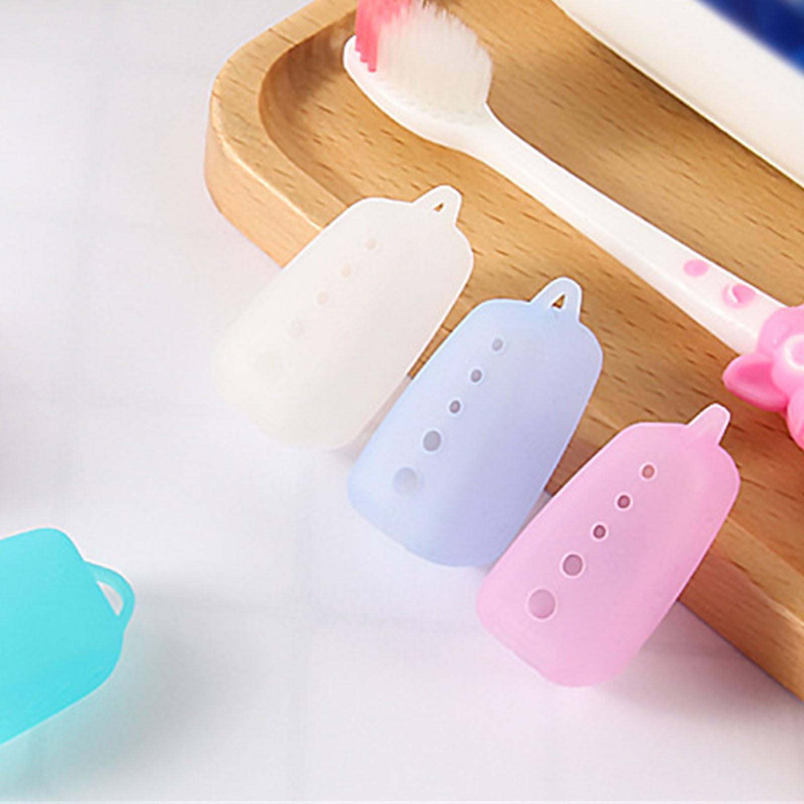 Set di 10 protezioni riutilizzabili per spazzolino da denti, in silicone, per uso quotidiano, impermeabili, essenziali