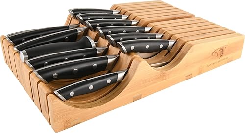 Miniatura 7 de NANFANG BROTHERS Juego de 14 cuchillos de Damasco con cuchillas de núcleo VG10, 67 capas de acero de Damasco, juego de cuchillos de cocina con