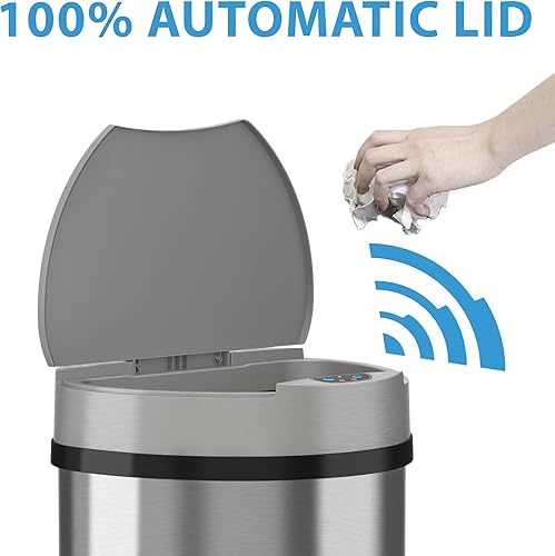 Miniatura 2 de iTouchless - Contenedor de basura de 4 galones con sensor, filtro de olor AbsorbX y ambientador de aire