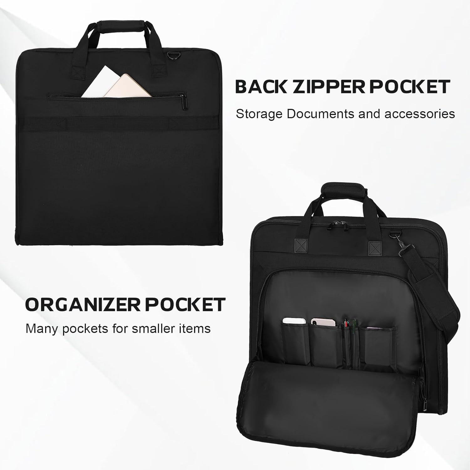 Garment Bags for Travel,46.5'' Waterproof Carry on Garment Bag for Hanging Clothes,Foldable Suit Bag for Travel Business - Image 7