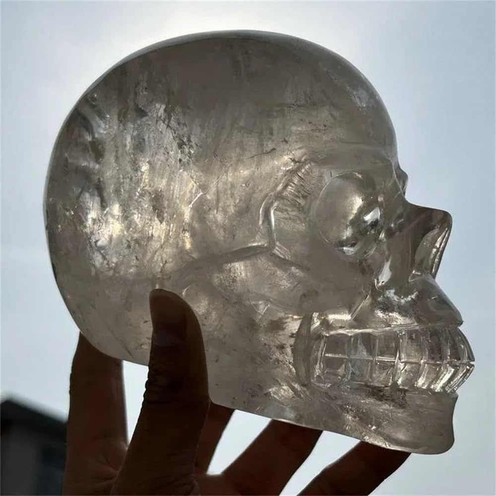 Crystal Hand Sculpted Skull Quartz Home Decoration Decor(Size:300-350g)
