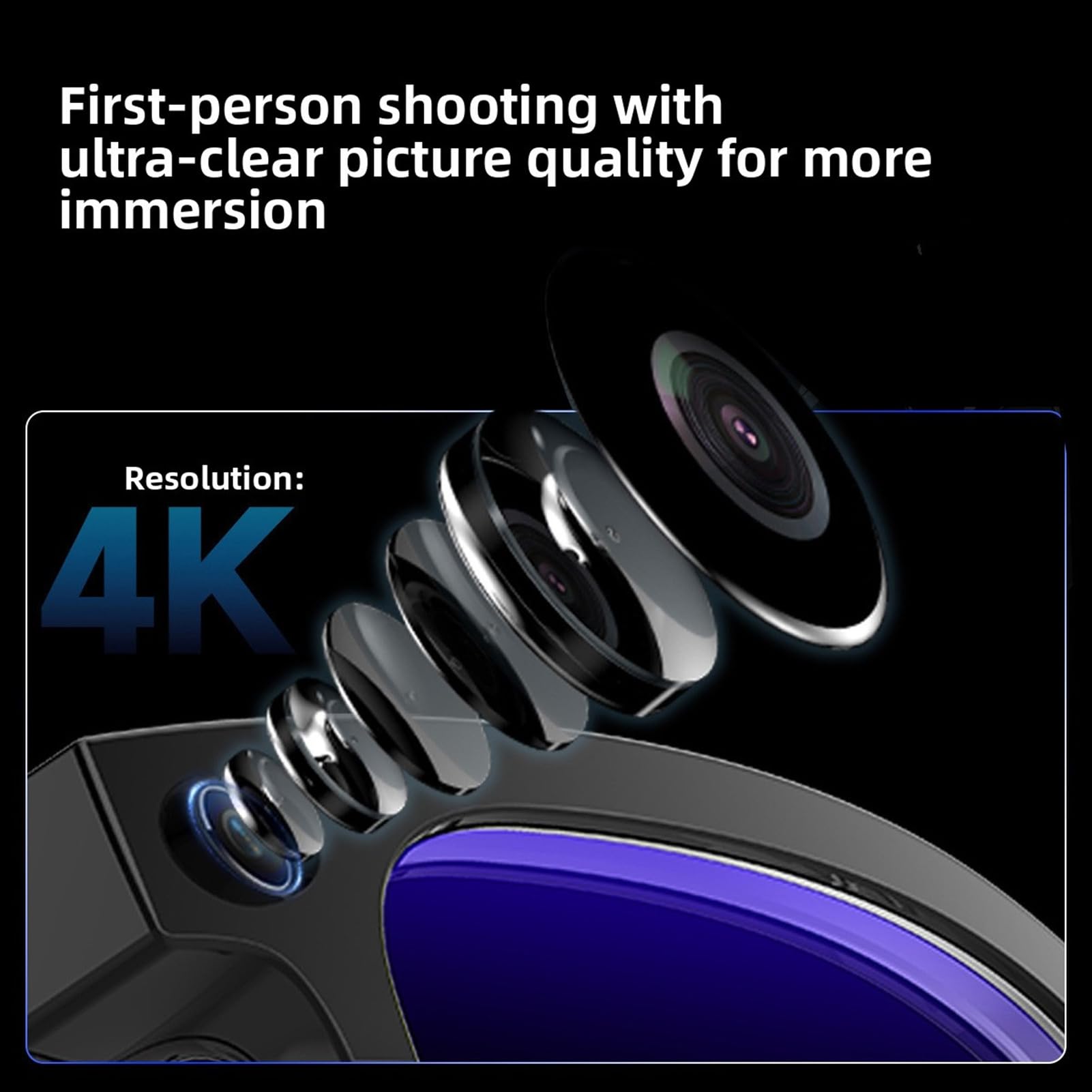 Annadue Lunettes Intelligentes AI avec Caméra 8MP, Lunettes de Soleil Bluetooth étanches Traduction