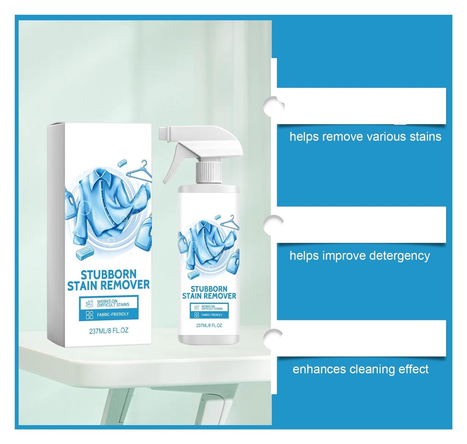 Detergente for ropa que no daña el color, 237 ml, diseñado específicamente for combatir las manchas de aceite alimentario(2pcs)