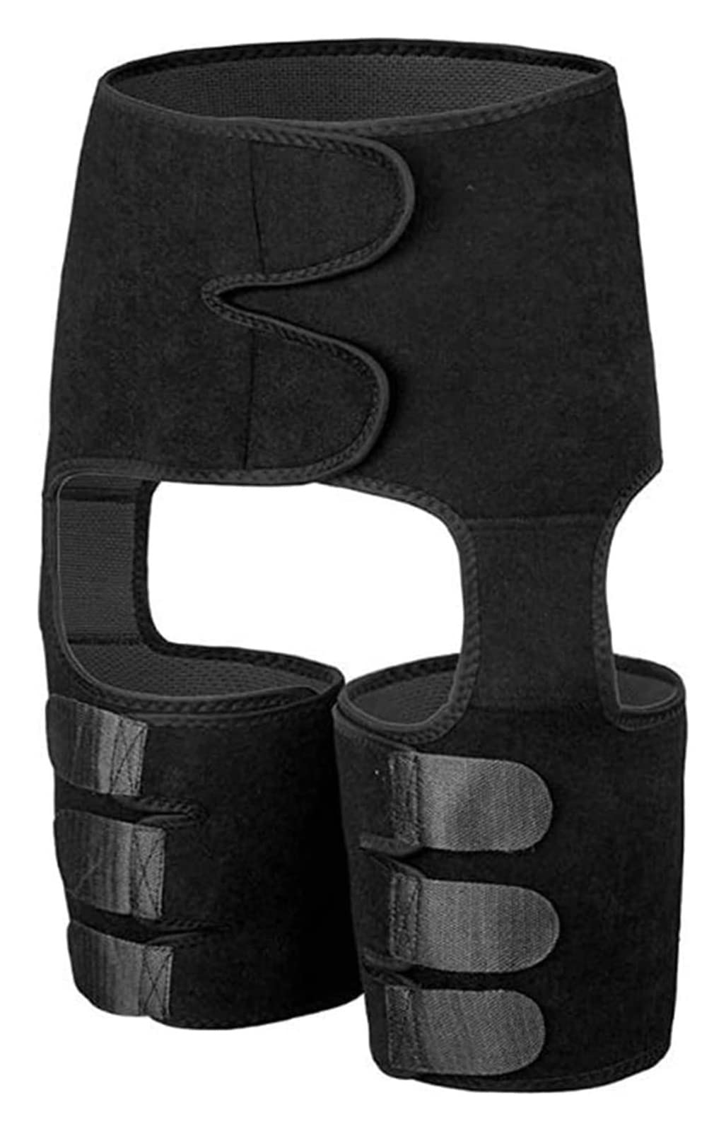 Soporte de cadera transpirable Manga de compresión de muslo Cinturón de corrección de soporte de ingle de cadera para distensión muscular Alivio del dolor de cadera 22.7.22 (Color : Black, Size : X