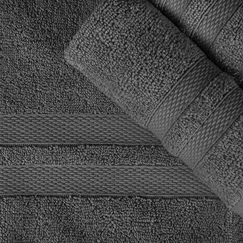 Wholesale Trade Dealz Pack of 2 Large Jumbo Bath Sheet Towels(75 x 150 cm) 100% Egyptian Cotton Big Bath Sheets Quick dry & Absorbent (Charcoal Grey - Image 2