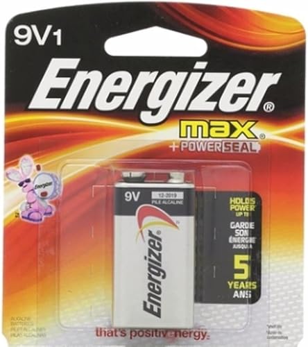 Energizer MAX - Batería alcalina de 9 voltios, 1 unidad (paquete de 5)