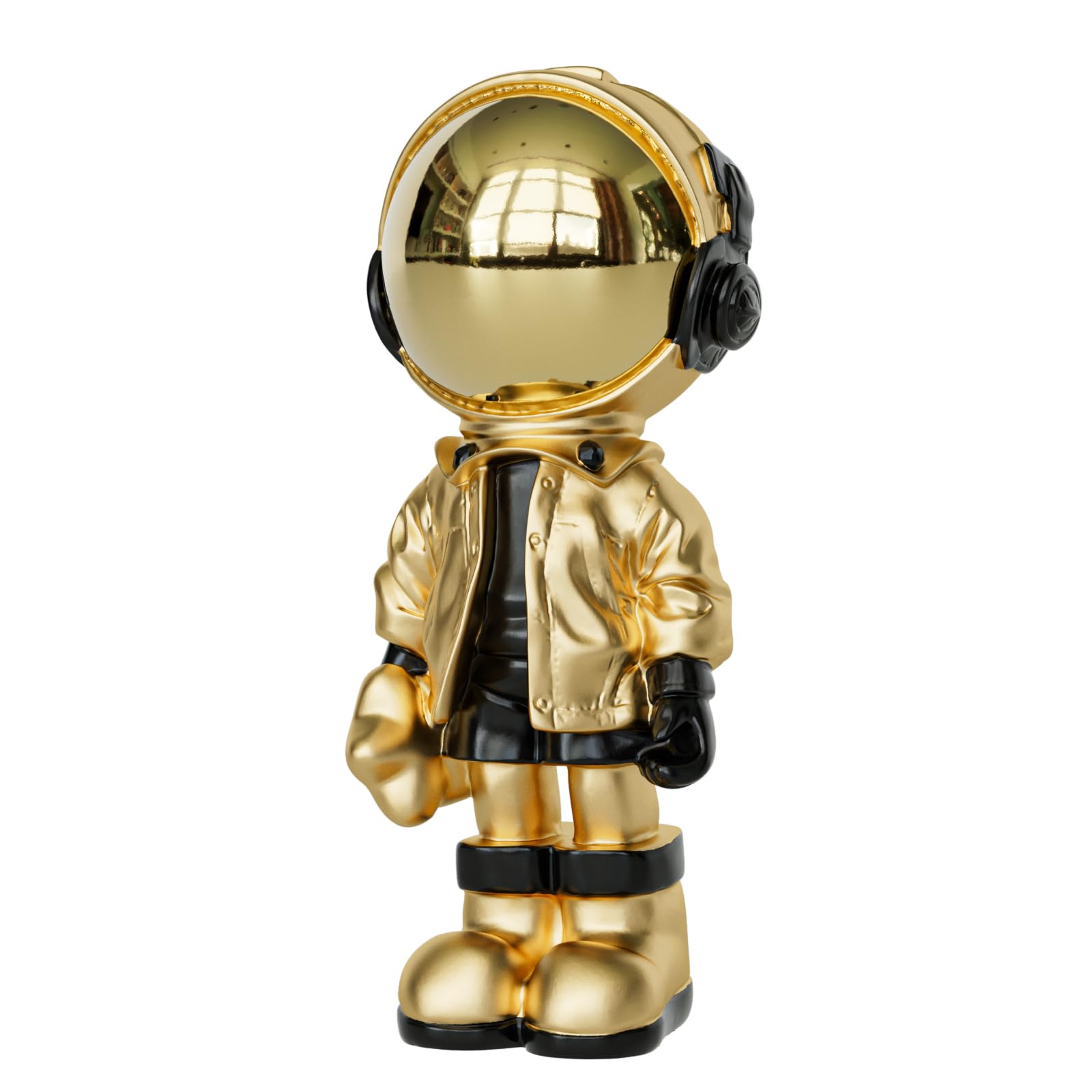Ez4ence Rose Gold Gold Astronaut Statue, Metal Tabletop Decor, Retro Space Theme, Christmas & Halloween Occasion