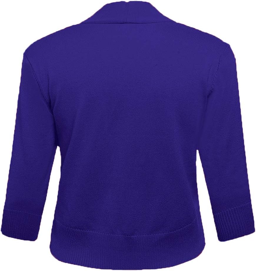 AAMILIFE Women's 3/4 Sleeve Cropped Cardigans Sweaters Jackets Open Front Short Shrugs for Dresses - Image 3