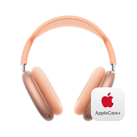 Apple AirPods Max Wireless Over-Ear Headphones, Pro-Level Active Noise Cancellation, Transparency Mode, Personalized Spatial Audio - Orange with AppleCare+ (2 Years)