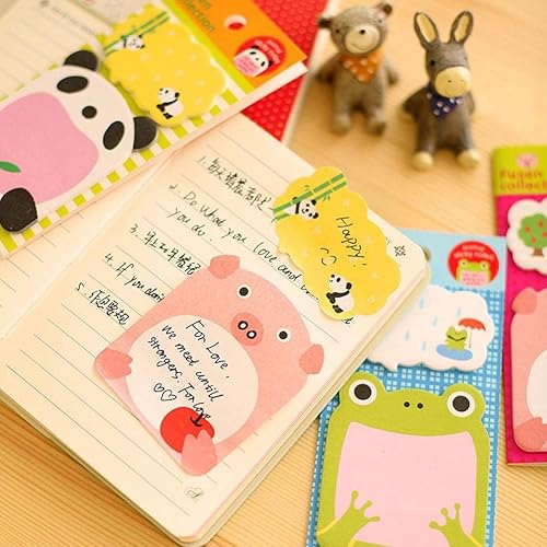 Miniatura 4 de 20 hojas de notas adhesivas de animales lindos, bloc de notas, bloc de notas, bloc de notas kawaii panda conejo, suministros de mensaje, oficina,
