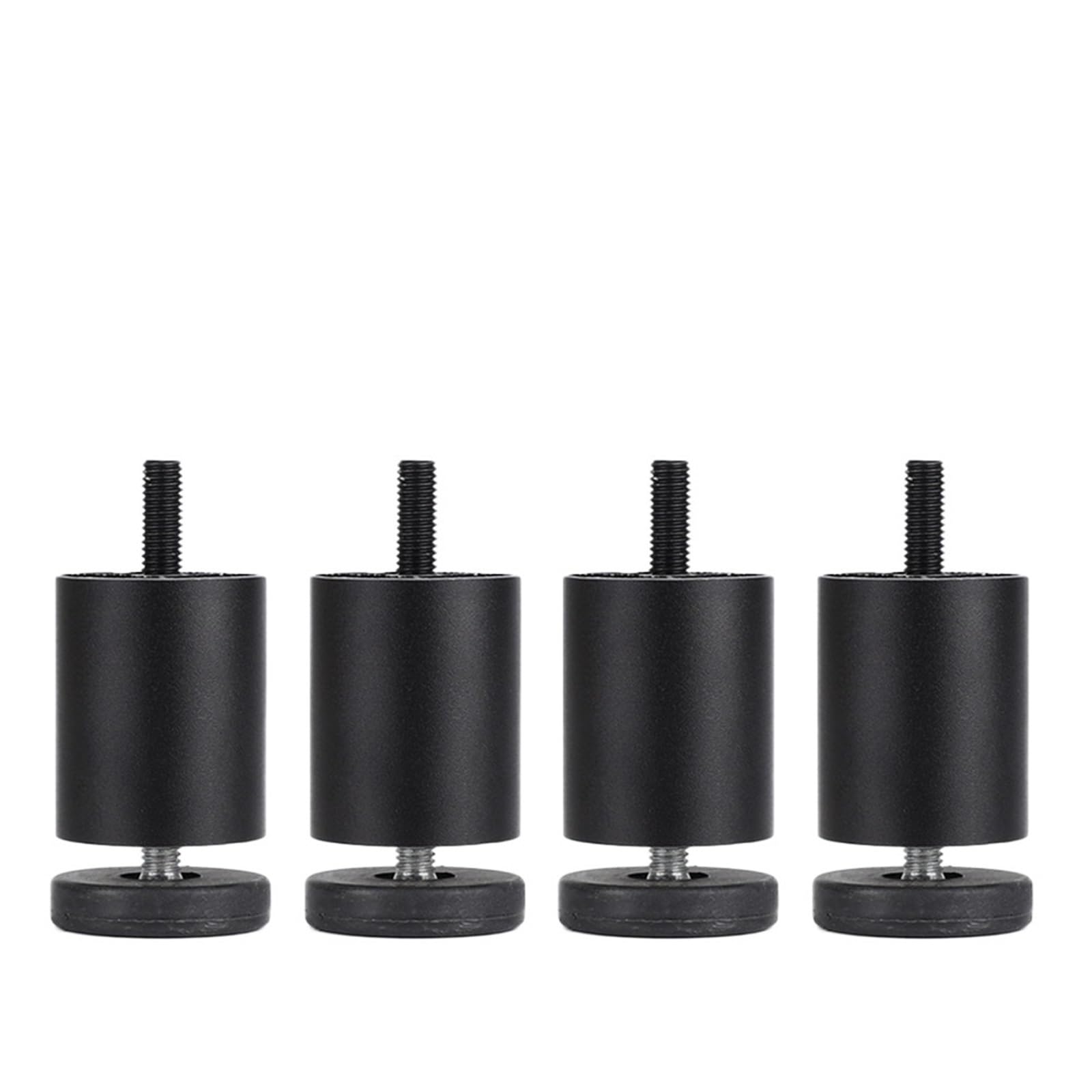 Pied de rechange réglable en métal pour table à thé et canapé de salon noir 4pcs
