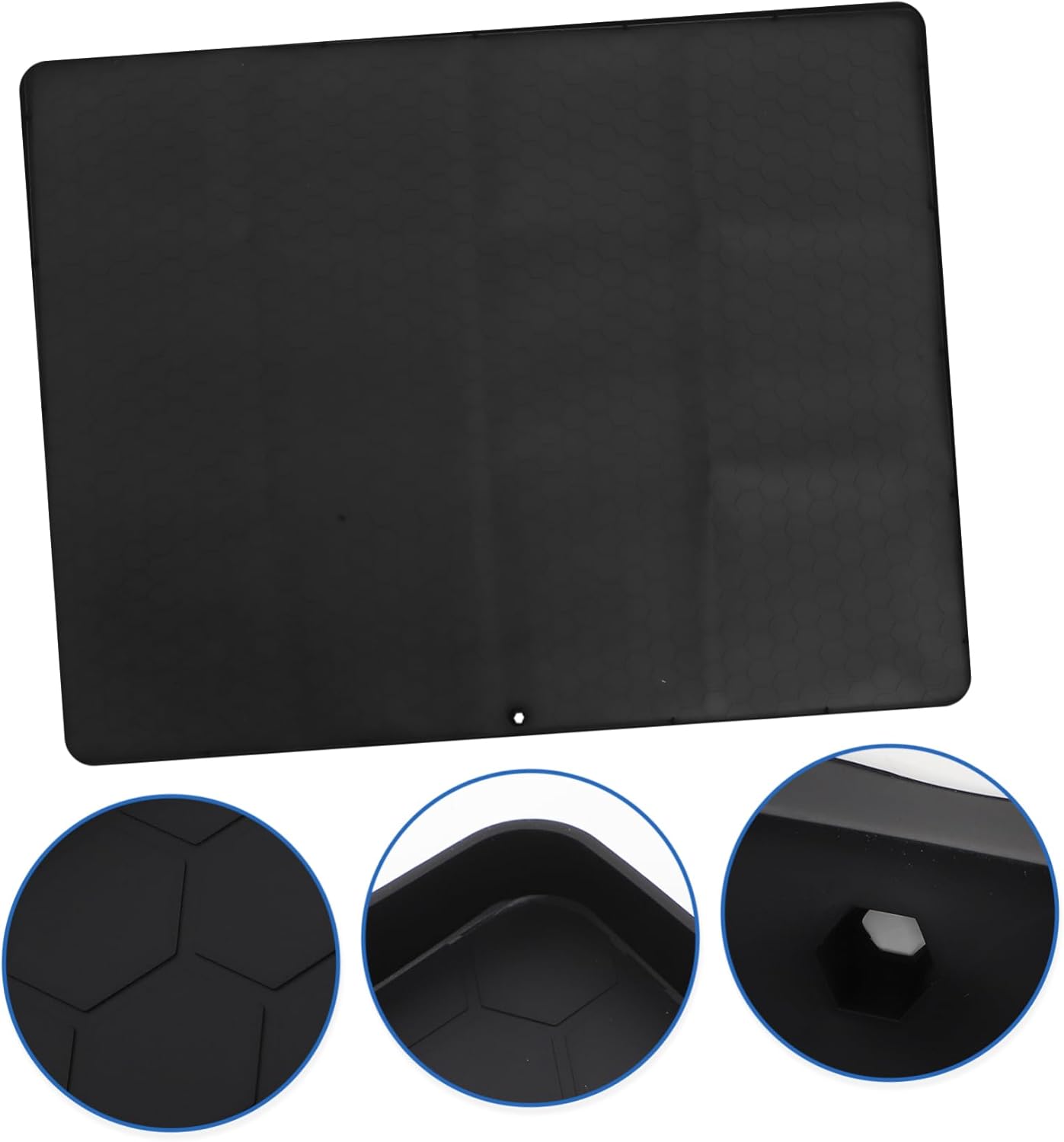 Cabilock Waterproof Under Sink Mat 23.6 x 23.6 Flexible Sink Liner Drain Holes for Kitchen and Bathroom for Cabinet Protection and Leak Prevention