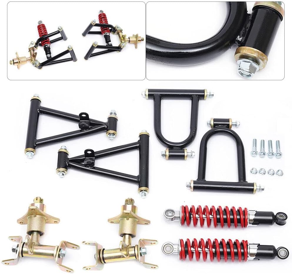 Swing Arm Kit Front Suspension Arm Assembly Upper/Lower Swingarm For DIY Go Kart ATV Quad Bike Buggy (220mm)