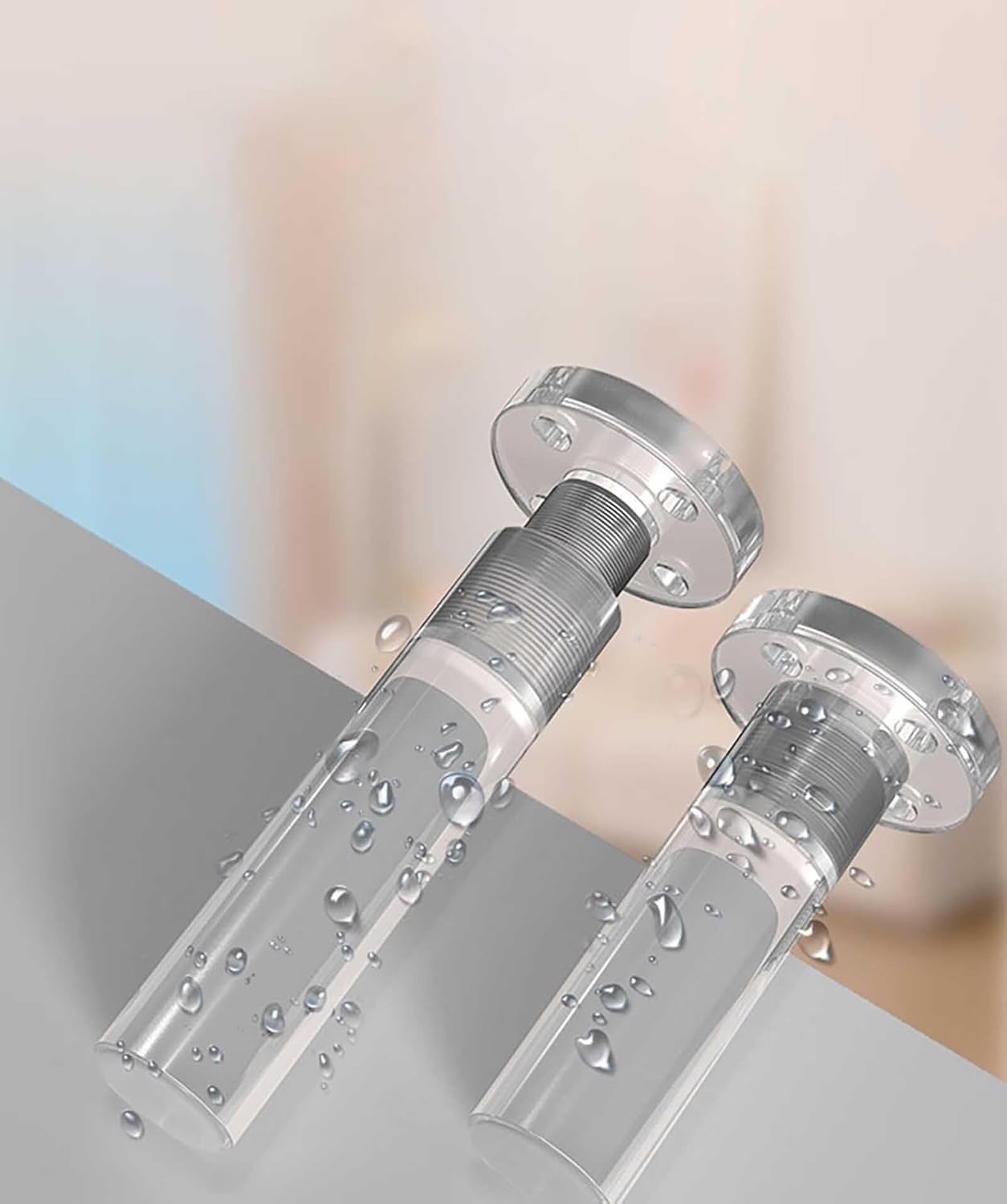 Lot de 2 Pieds Support Modernes en Acrylique Transparent for Chaise, Table, Meuble, canapé ou lit (Hauteur 1-15 mm), 25 cm - Décoration d'intérieur élégante(12cm)
