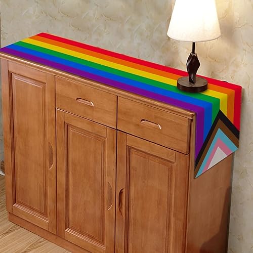 Miniatura 4 de Nepnuser Camino de mesa de arcoíris rústico de junio del mes del orgullo LGBTQ decoración de fiesta de lino para el hogar comedor decoración de mesa