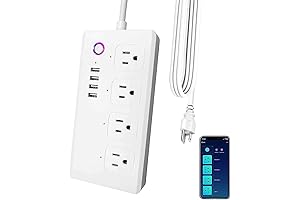 Smart Plug with 4 USB Ports and 4 Independently Controlled Outlets