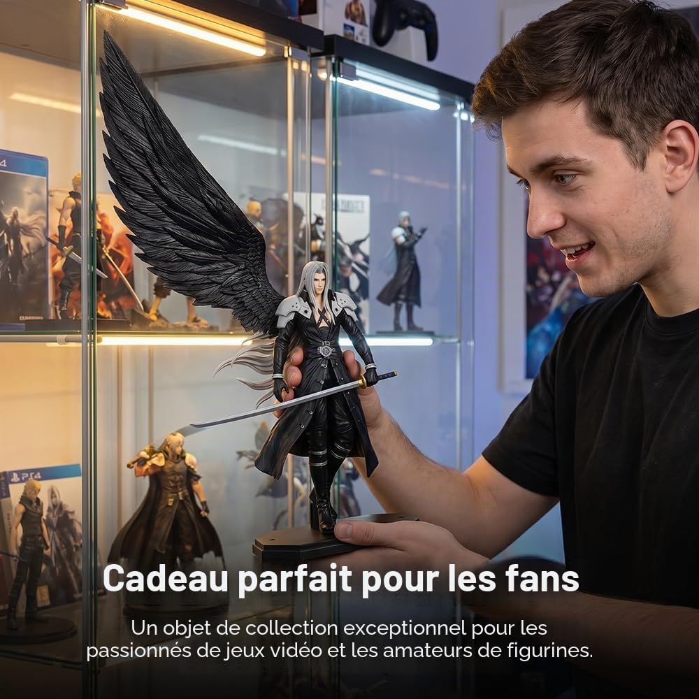 Figurine Sephiroth FF7,Hauteur 45 Cm,Objet De Collection Gaming,Décoration De Bureau,Cadeau pour Gamers