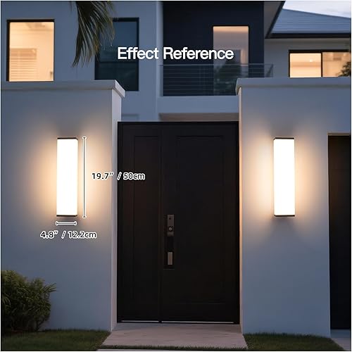 Miniatura 5 de Luces de pared para exteriores, lámpara de pared exterior de 20 pulgadas cableada, 3000 K modernas luces impermeables, lámpara de porche grande para