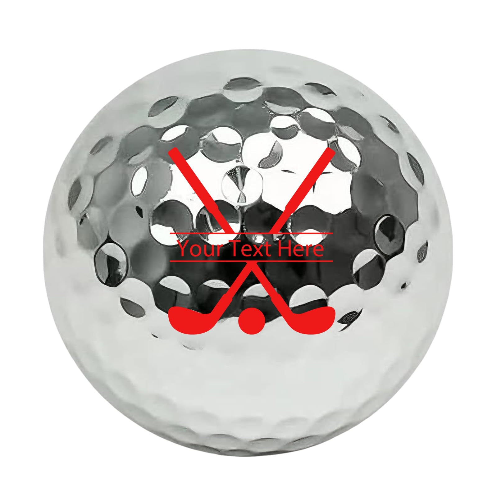 JPHCHSC Personalised Golf Balls, Dual-Layer Construction, Custom Unique Gift for Men, Photo Icon Text Customisation, Birthday Father's Day Golf Gifts (Silvery Your Text Here, 9)