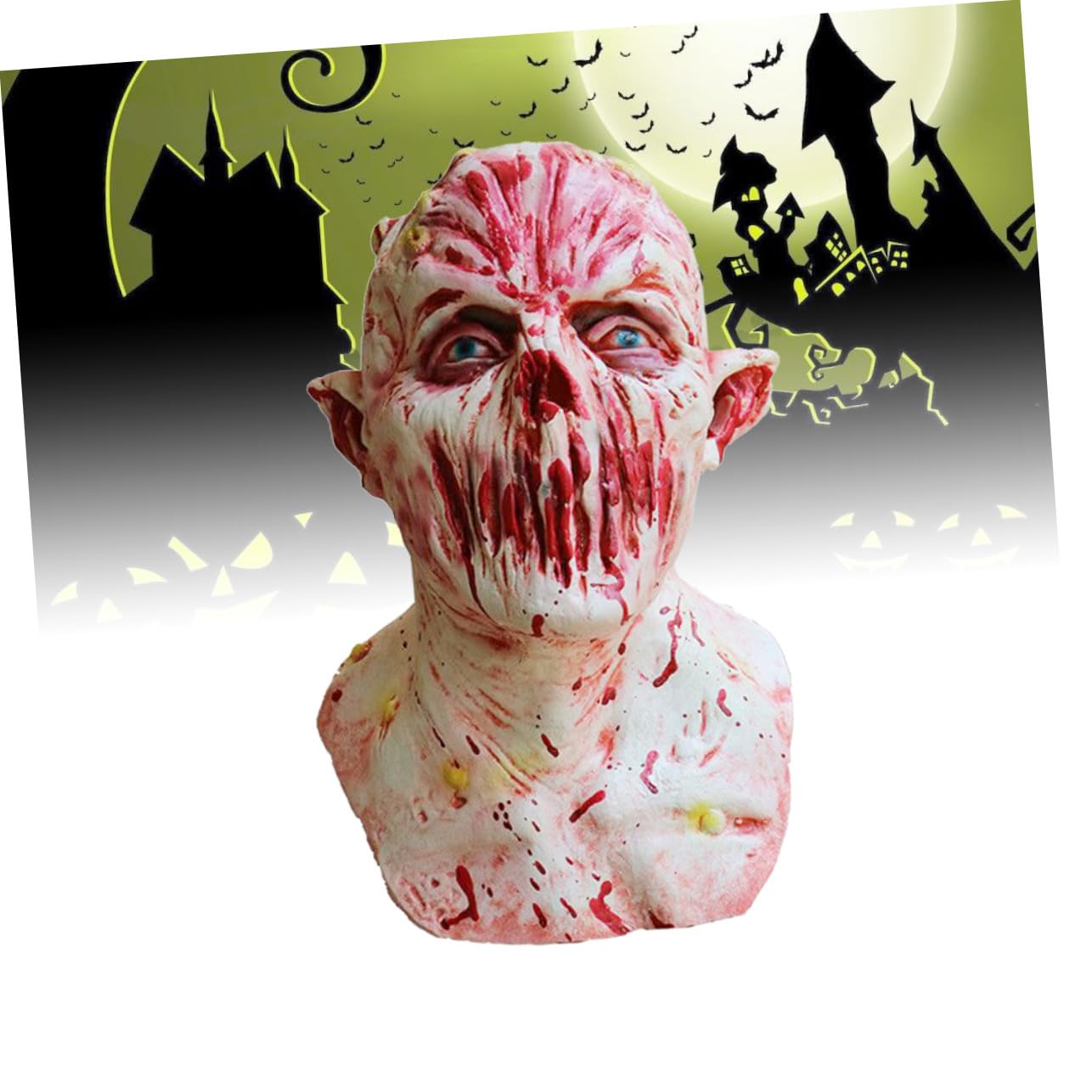 Maschera senza Labbra Zombie Halloween Design Poroso per Visione Chiara Materiale Resistente per Feste in Maschera