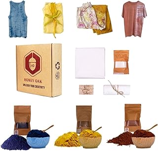 Fabric Tie Dye Kit with 3 Colors | Natural Shibori Powder | Indigo, Sunf...