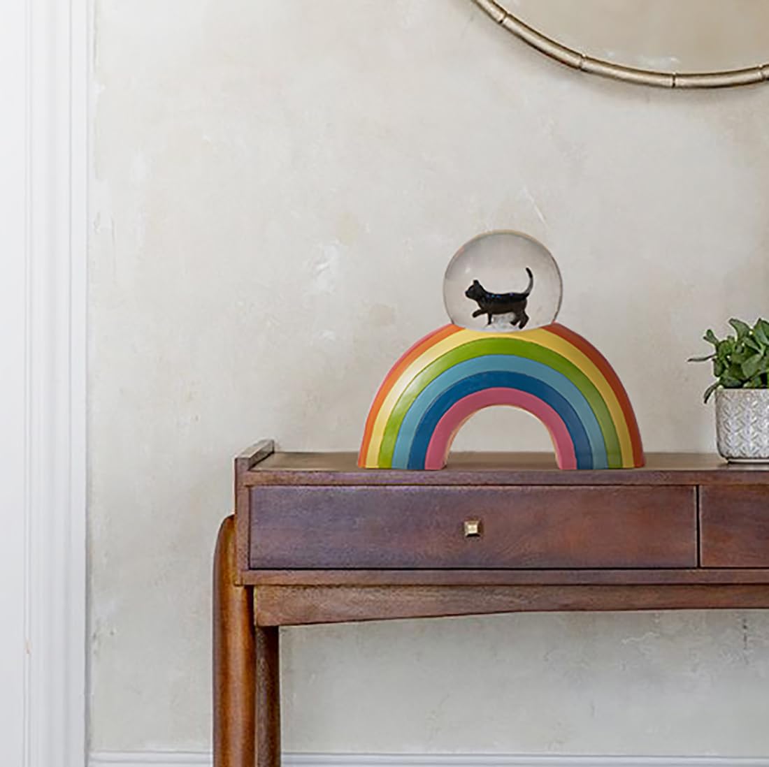 PETQTBB,Perfect Memorial Cat Urn with Rainbow Bridge Snow Globe Design Cat Memorial…