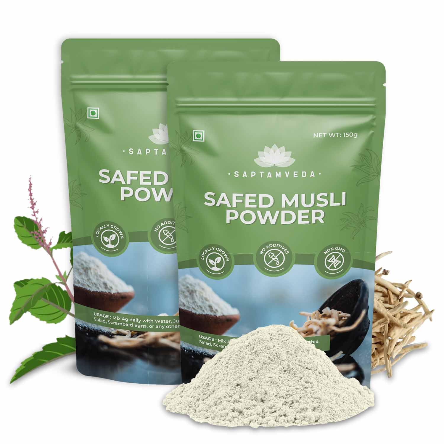 SAPTAMVEDA Premium Safed Musli Powder 150 Gm (Pack of 2) (B0C6DLZ9N4) Amazon Price History, Amazon Price Tracker