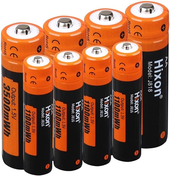 Hixon AA and AAA Battery,1.5V Rechargeable Lithium