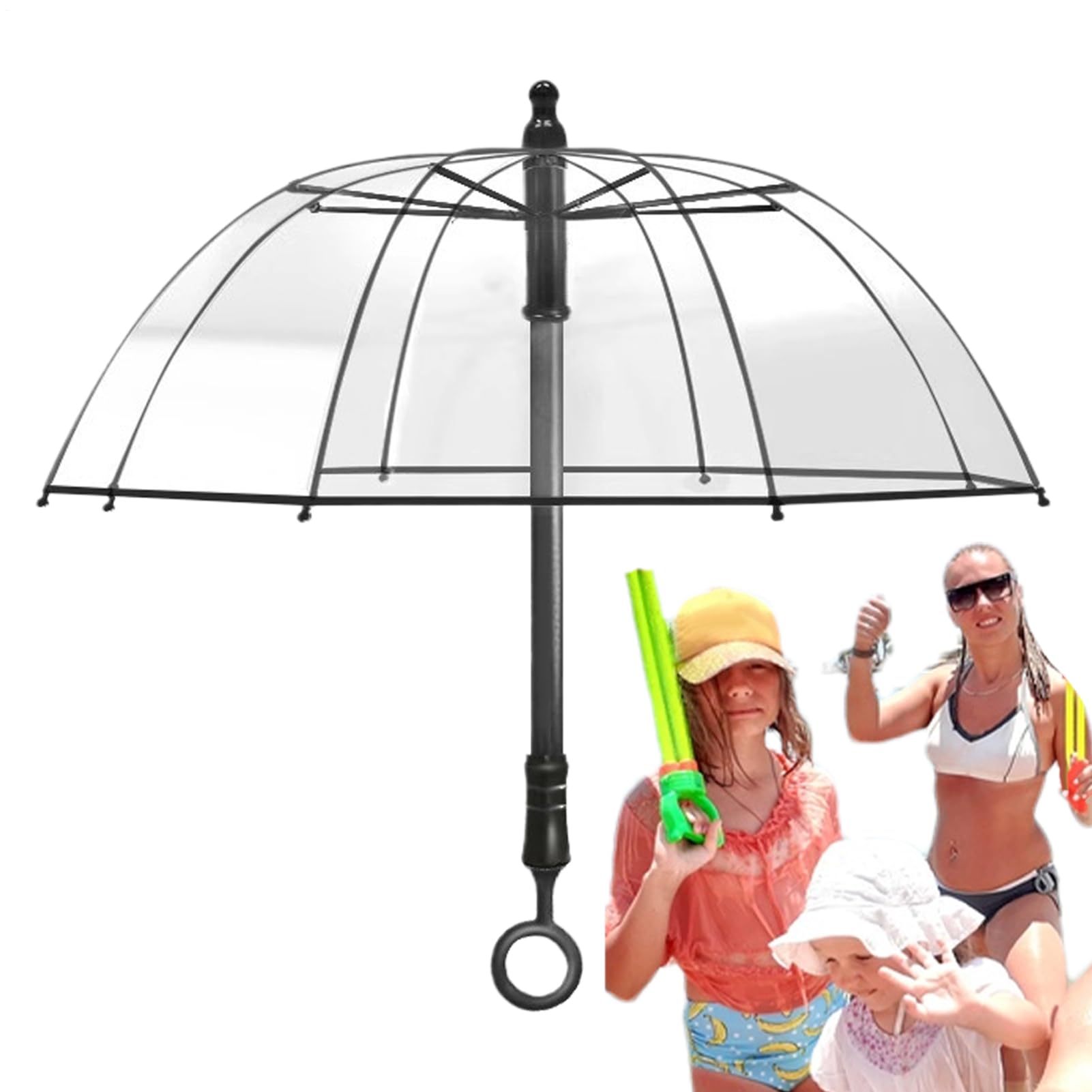 Spruzzatore D'Acqua Giocattolo Interattivo Estivo da Battaglia con Pioggia | Sparatore ad acqua a ombrello trasparente per Bambini e Adulti Giardino Spiaggia Giochi di Battaglia