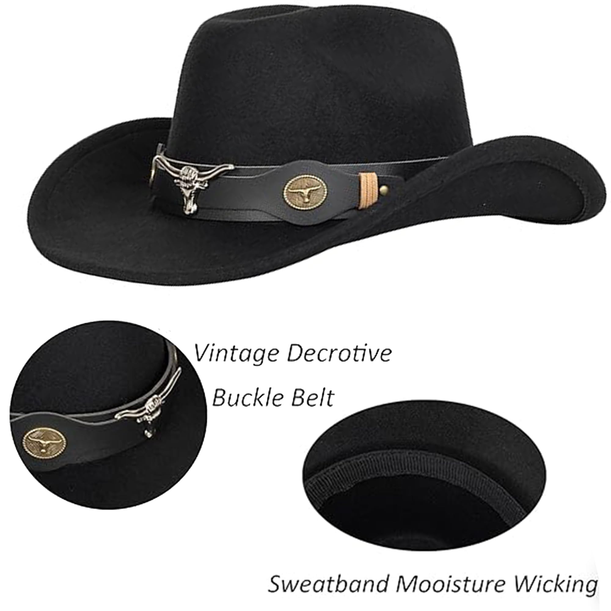 Cappello da cowgirl western da donna con strass scintillanti, cappello da cowboy in feltro, cappello da rodeo per discoteca, taglia M/L