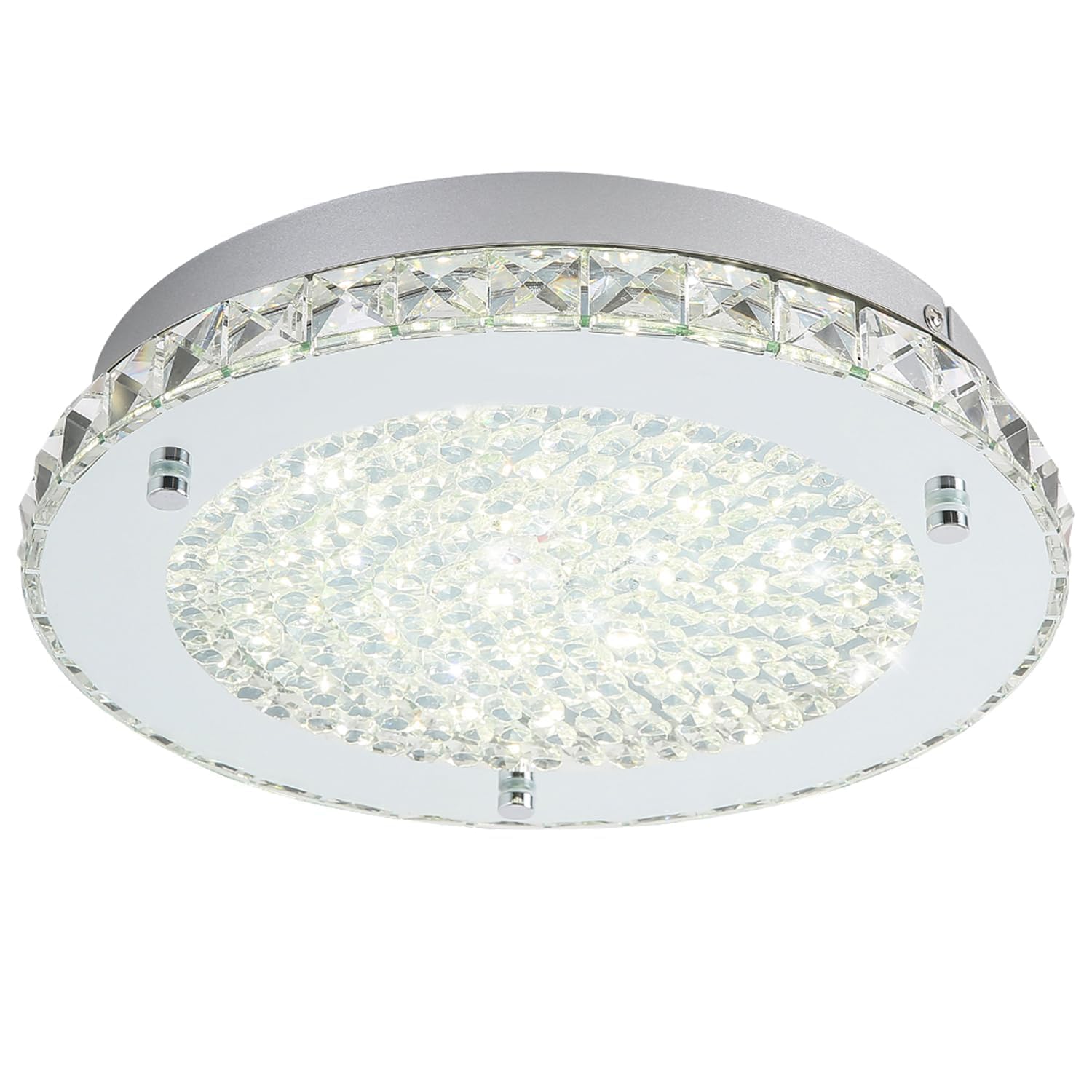 Auffel Mini Chandeliers Crystal LED Flush Mount Ceiling