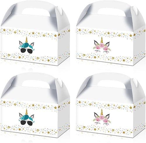 BCHOCKS 24 cajas de dulces de recuerdo de fiesta para suministros de fiesta de cumpleaños de caballo arcoíris, regalo de fiesta, cajas de dulces