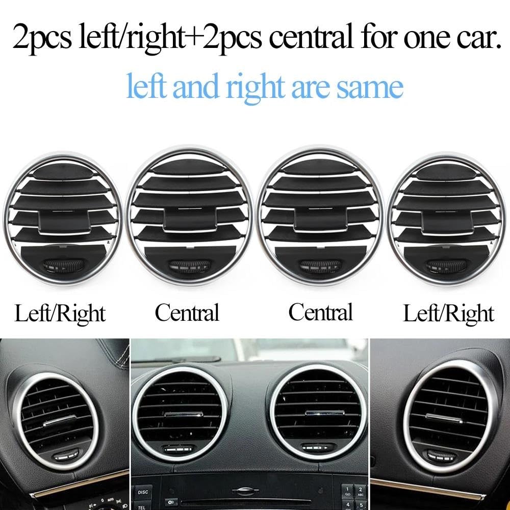 Rejilla Salida Aire Embellecedor Panel Cubierta Rejilla Ventilación Aire Acondicionado Coche Para Mercedes Para Benz W164 M ML GL 300 350 450 500 2005-2012 Difusor Aire Acondicionado(Black L OR R 1PC)