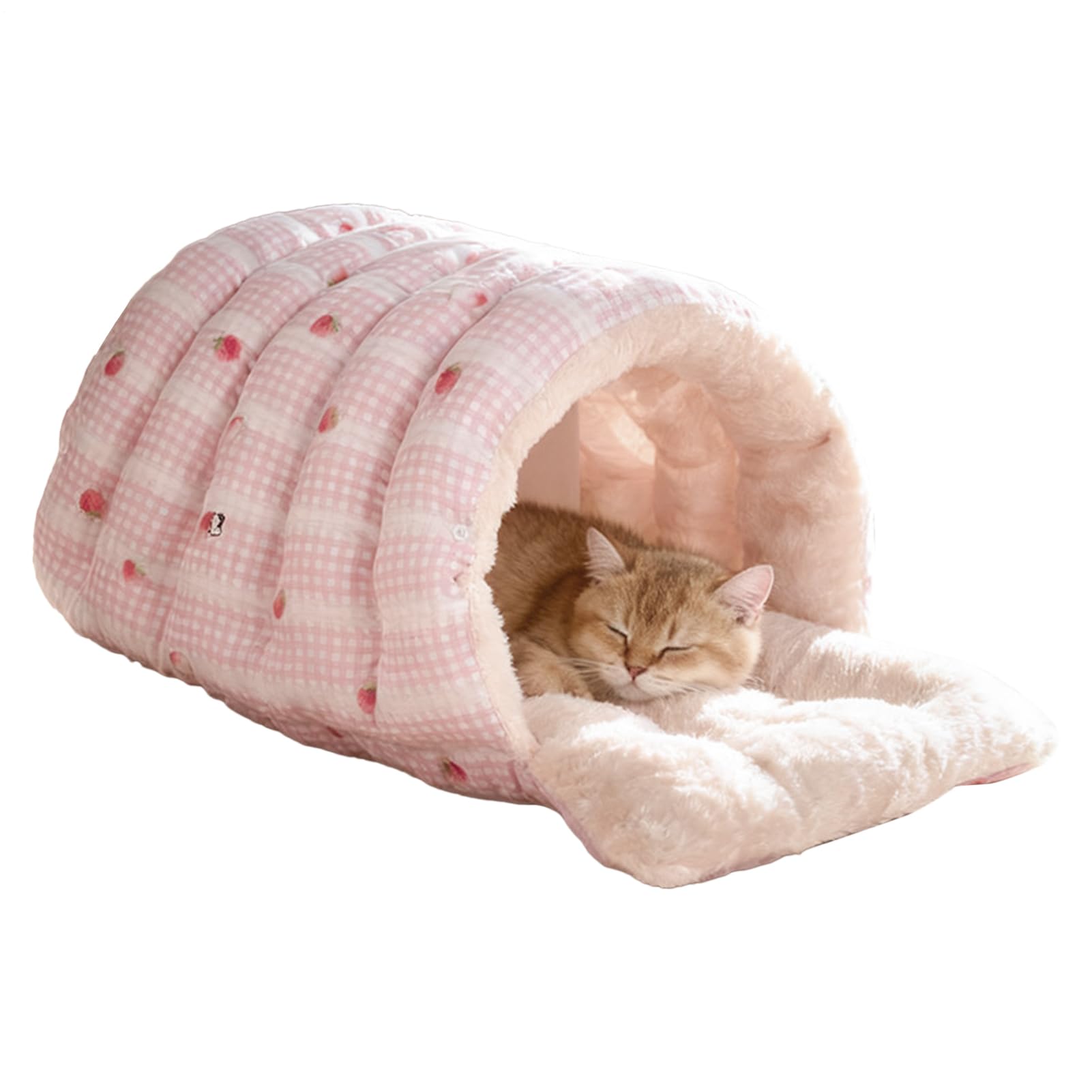 Katzenhöhle | Abnehmbar Und Waschbar Winter Schlafsack - Halb Umschlossenes Katzenbett | Für Indoor Entspannung Nachtruhe Tägliche Erholung Zuhause Küche Wohnzimmer Balkon