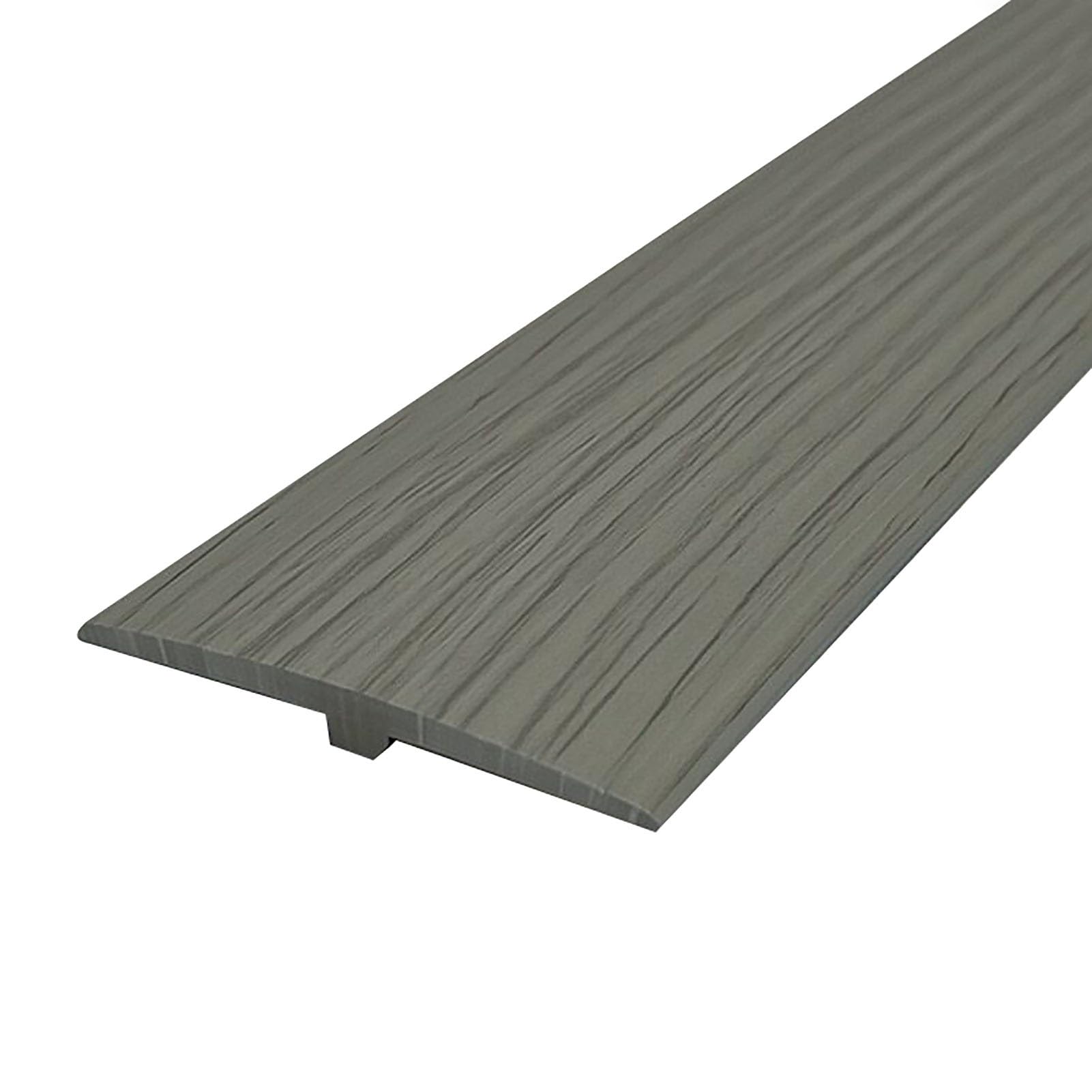Perfil de Transición para Suelo Perfil de Transición de PVC con Acabado Imitación Madera Y Autoadhesivo, Reductor de Borde de Alfombra en Forma de T, Cubierta Flexible