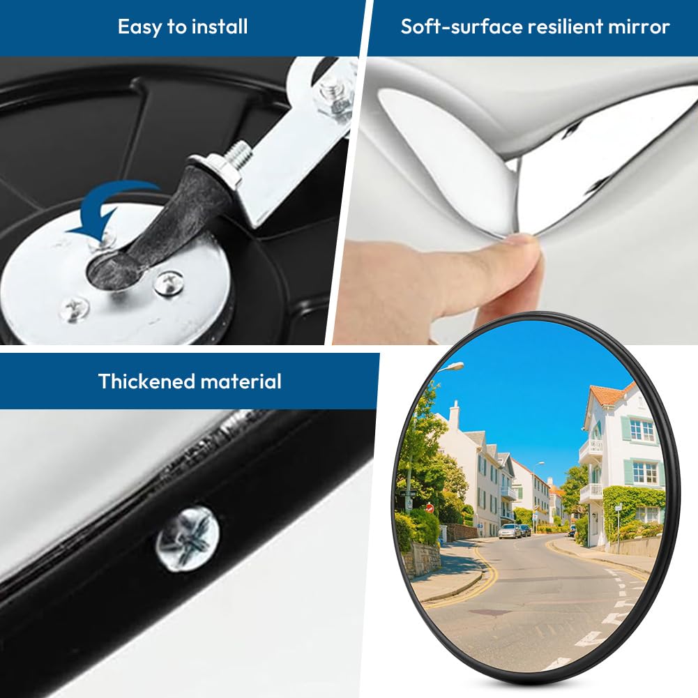 Lustro drogowe 30 cm, wypukłe lustro okrągłe z uchwytem, lustro szerokokątne 130° do garażu, wjazdu, magazynu, lustro uliczne, lustro wyjazdowe i pomoc parkingowa, lustro paraboliczne, lustro garażowe