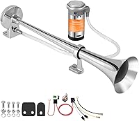Vista 12 de Bocina de aire para camiones, barcos, coches, 12 V, 150 db, kit de bocinas de tren de camión súper ruidosas con compresor de aire, bocina