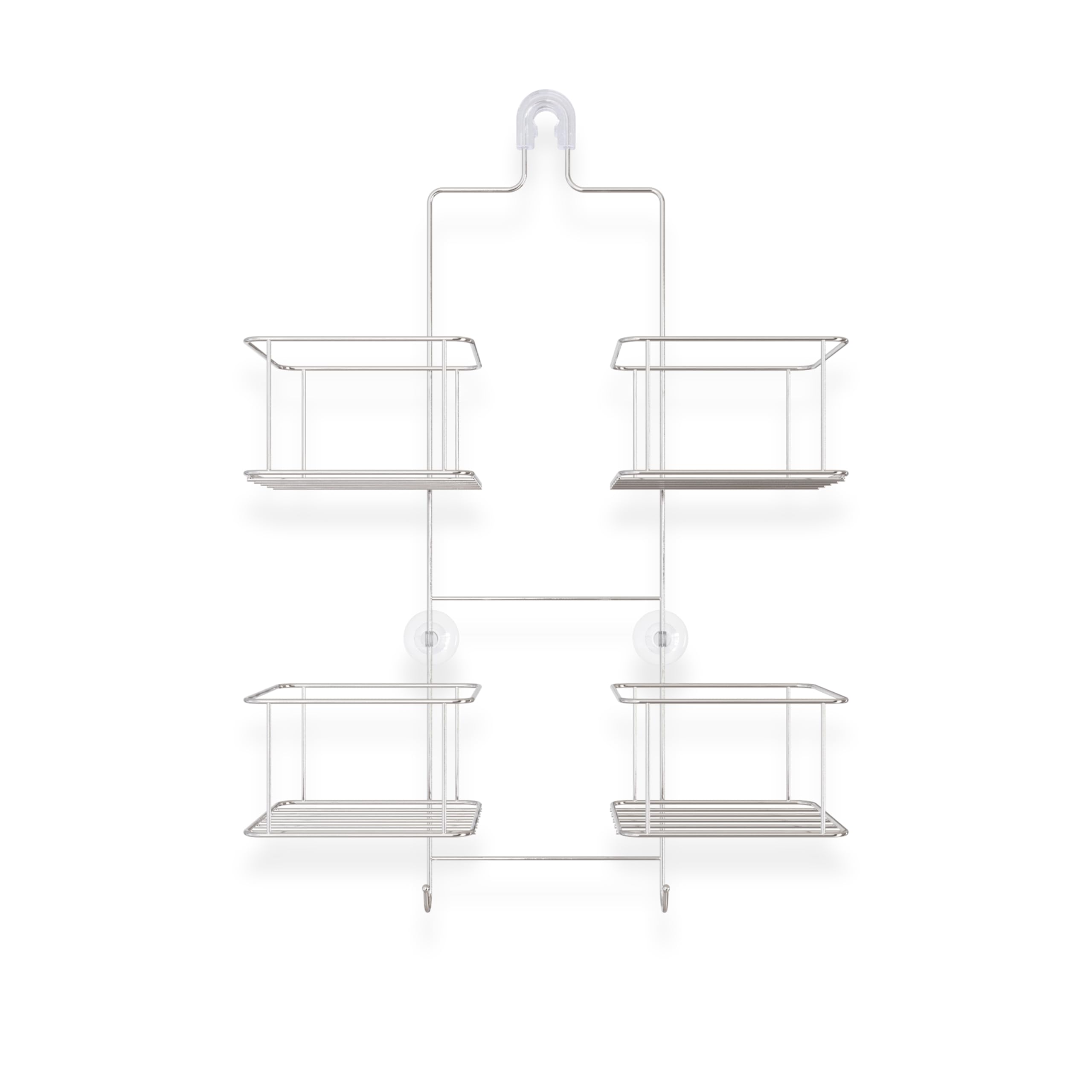 Better Living Eclipse Hose Keeper Shower Caddy Hanging Over Handheld Shower Head Organizer with 4 Large Baskets for