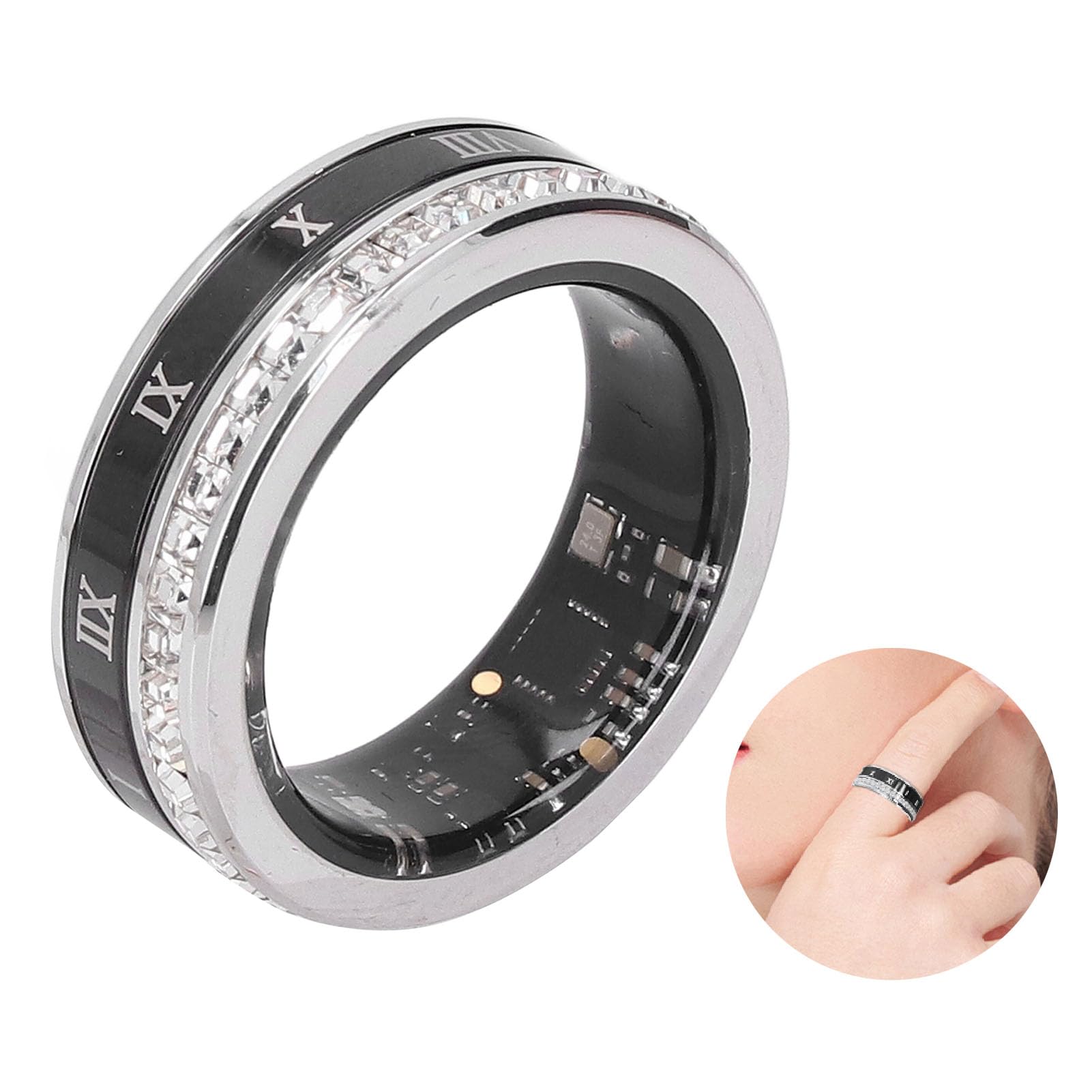 Anello Intelligente Aggiornato per Uomini, Tracker di Attività Fisica per Donne, Conteggio Passi, Anello Attività Fisica con Ricarica Magnetica per Attività Al